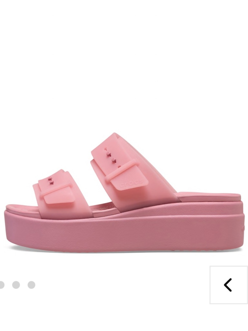 CROCS Brooklyn Frosted Platform Slide in Bubblegum Pink - Picture 3 of 3